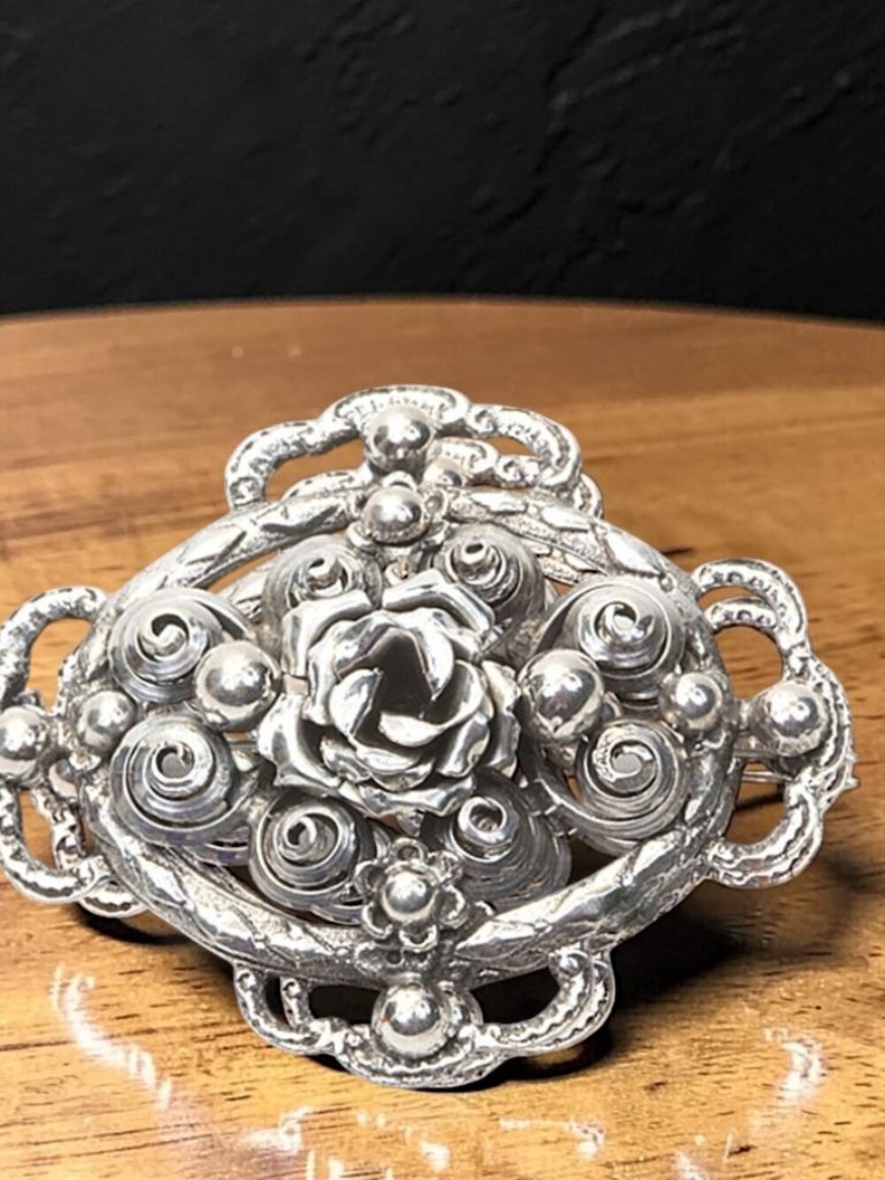 Antique Art Nouveau Sterling Silver 900 Brooch (Florence) Beautiful Art Work
